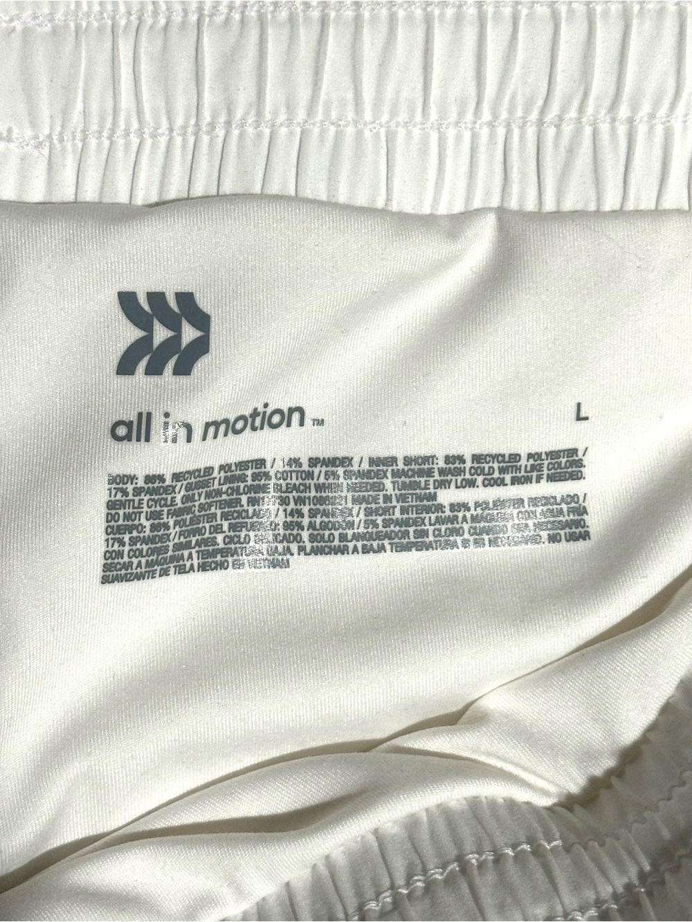 All in Motion Women's Mid Rise Core Running Shorts White Size L LARGE, NEW - Picture 7 of 10